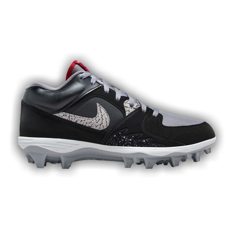 Nike Air Jordan Stadium 90 Cleats Black Grey Elephant Print Mens 11 HQ0210-060 Nike Air Jordan Stadium 90 Cleats Black Grey Elephant Print  main image 2