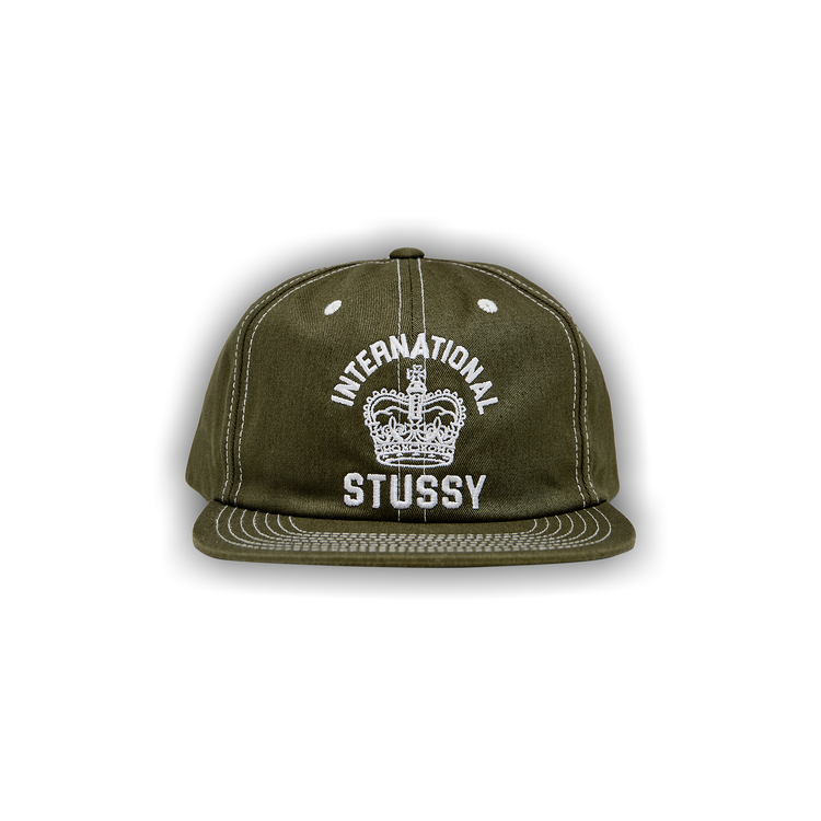 帽子 stussy MID-DEPTH INTERNATIONAL CROWN CAP Stussy - BLACK MID-DEPTH INTERNATIONAL CROWN STRAPBACK CAP