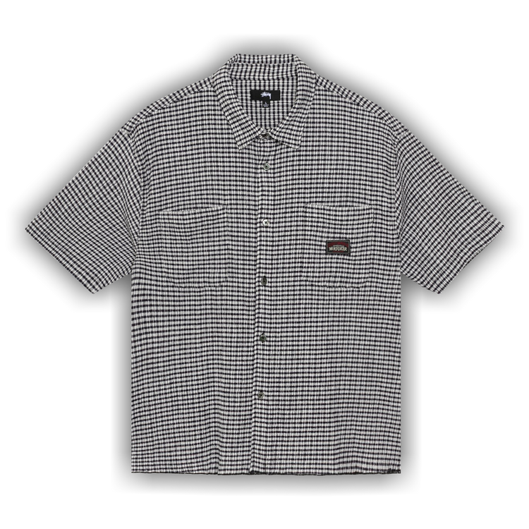 【STUSSY】25ss CRINKLED CHECK SS SHIRT Crinkled Check SS Shirt – Black | Wovens | Stüssy
