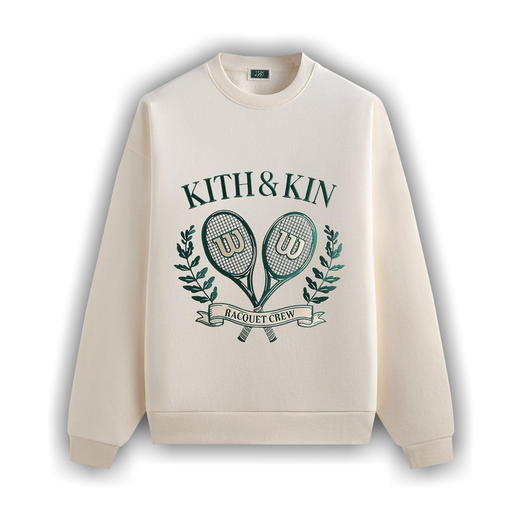 Buy Kith x Wilson Racquet Crew Nelson Crewneck 'Sandrift