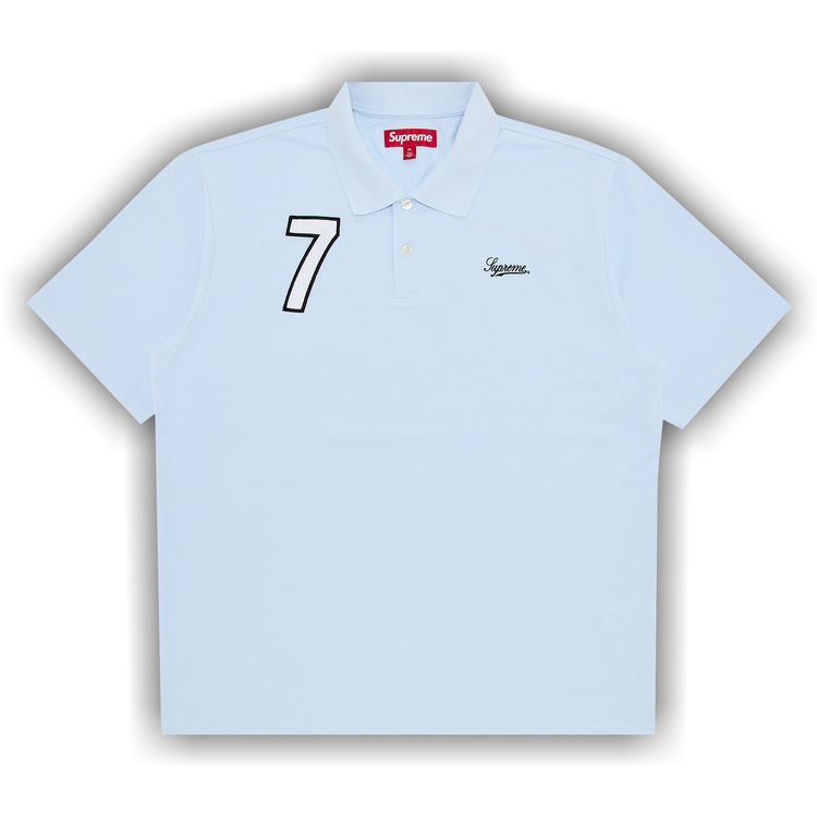 Supreme cursive polo ライトブルーポロシャツ 7 Supreme cursive polo ライトブルーポロシャツ 7