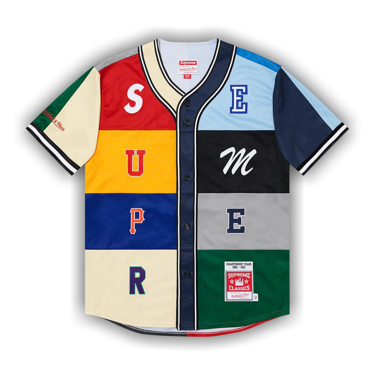 Buy Supreme x Mitchell & Ness Patchwork Baseball Jersey