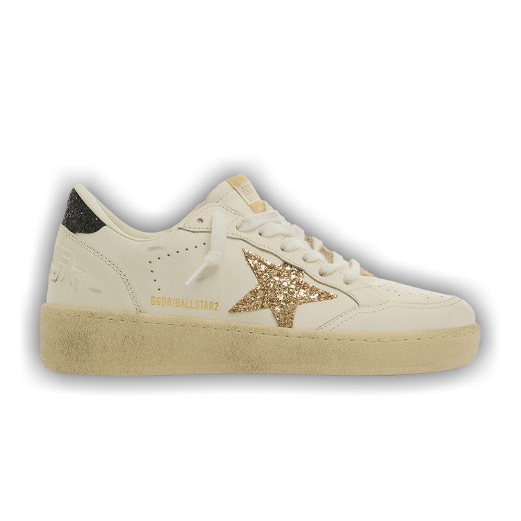 未使用DeuxiemeClasse GOLDEN GOOSE BALL STAR GOLDEN GOOSE Ball Star distressed metallic-trimmed leather