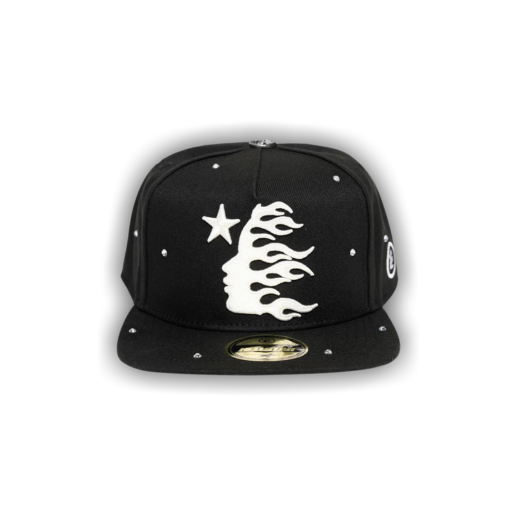 帽子 Hellstar OG Logo Rhinestones Fitted Hat Hellstar OG Logo Rhinestone Snapback Hat Black Men's - FW24 - US