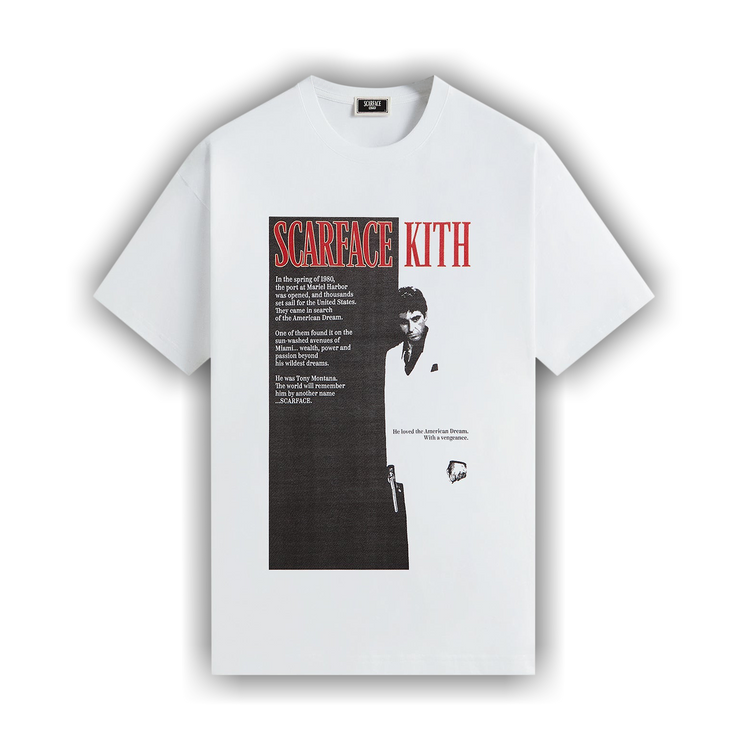 SCARFACE KITH Tシャツ Buy Kith For Scarface Film Poster Vintage Tee 'White' - KHM034171