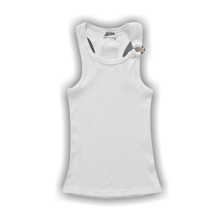 Buy Jean Paul Gaultier Piercing Tank Top 'White' - 25 03 W TO375