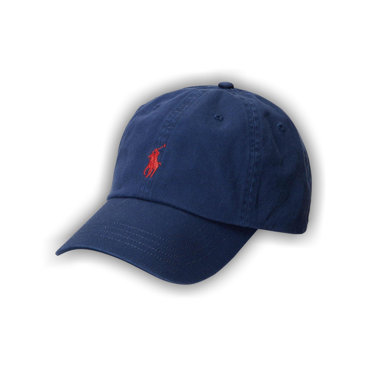 Buy Polo Ralph Lauren Pony Logo Embroidered Cap 'Newport Navy/Red
