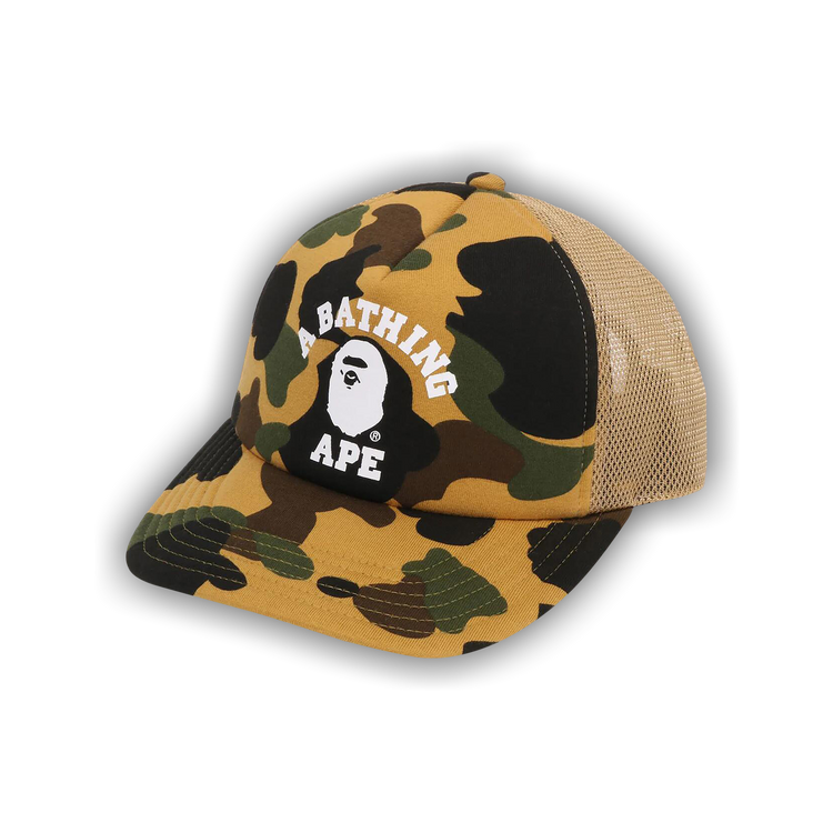 Buy BAPE 1st Camo College Mesh Cap 'Yellow' - 1L80 180 001 YELLOW