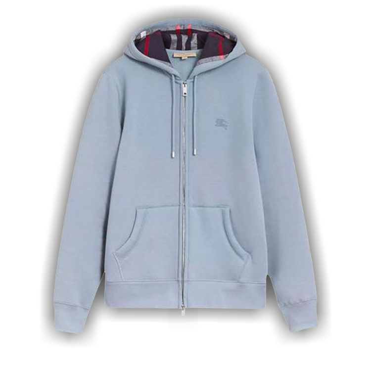 Buy Burberry Clarendon Zip Up Check Hoodie 'Light Blue' - 4056955