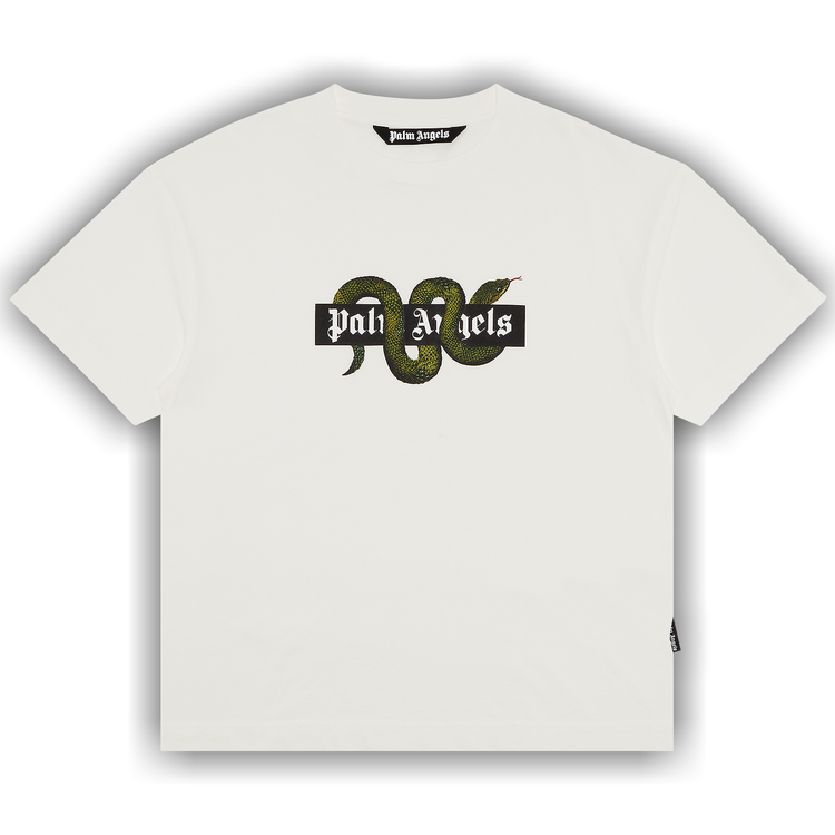 Buy Palm Angels Snake Box Logo Tee 'Off White/Green
