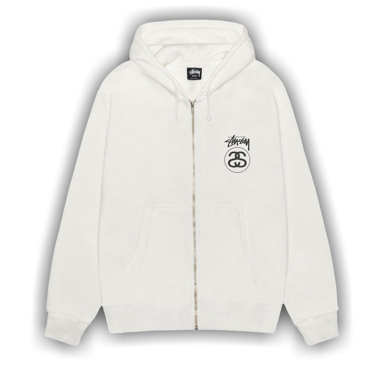 Buy Stussy Stock Link Zip Hoodie Pigment Dyed 'Natural' - 1975118