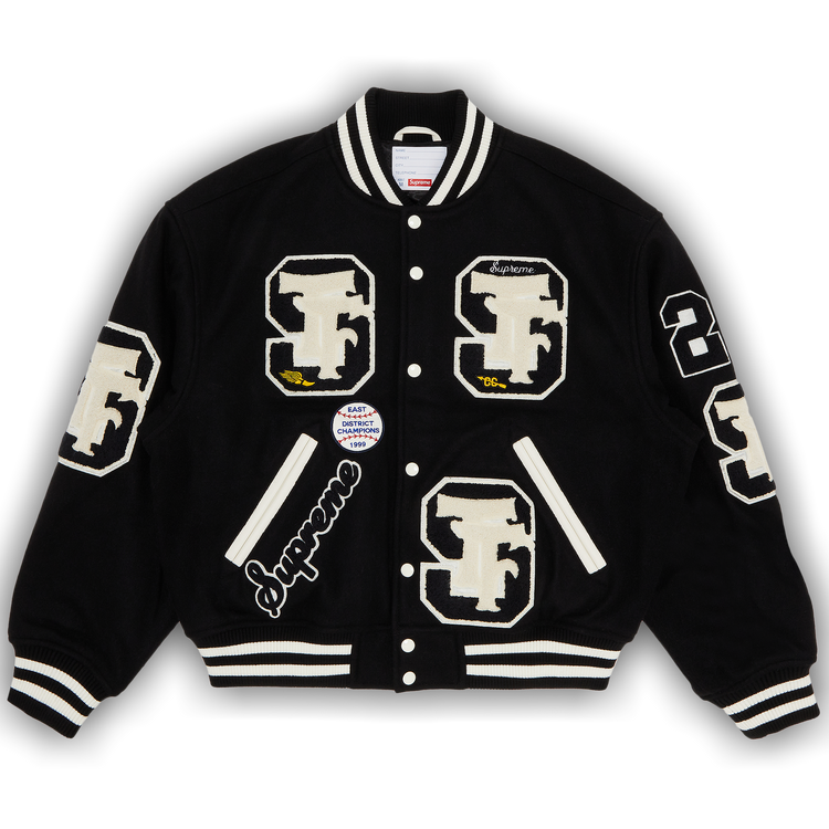 Buy Supreme Drill Team Varsity Jacket 'Black' - FW25J48 BLACK