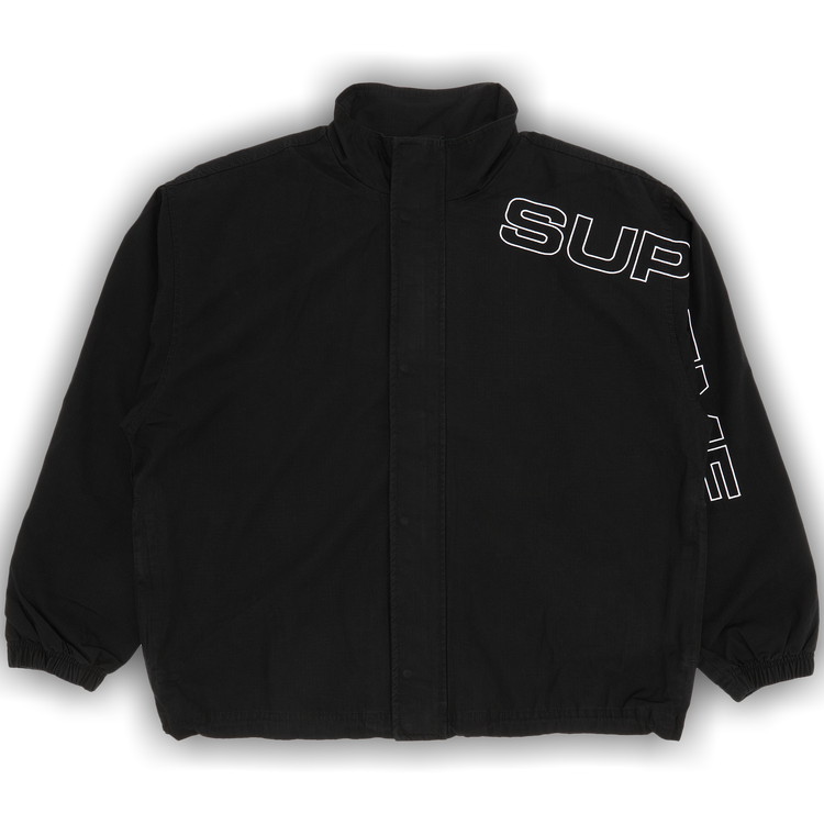 最終値下げ Supreme Spellout Track Jacket Supreme Spellout Embroidered Track Jacket Black Grey Dark