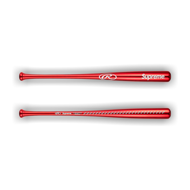 Buy Supreme x Rawlings Chrome Maple Wood Baseball Bat 'Red