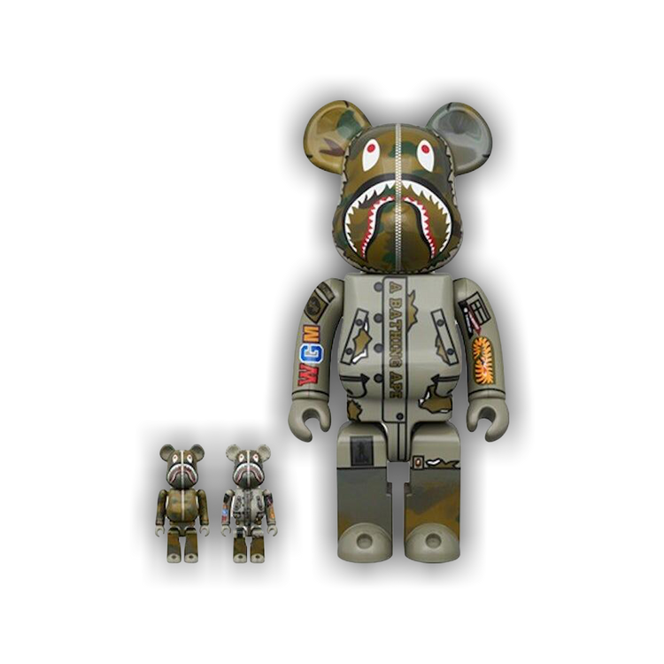 Buy BAPE x BE@RBRICK x Alpha Industries Camo Shark 100% & 400% Set