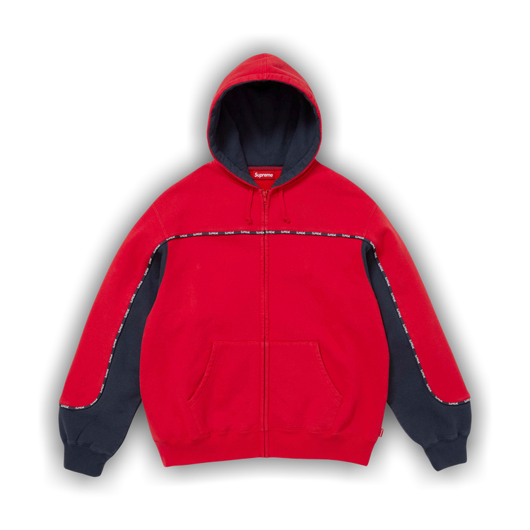 Buy Supreme Piping Zip Up Hooded Sweatshirt 'Red' - FW25SW35 RED