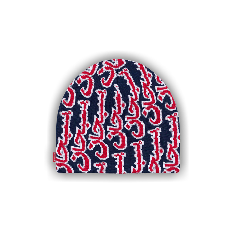 帽子 Supreme Arabic Jacquard Beanie Navy 25fw Supreme Arabic Jacquard Beanie (FW25) - $40