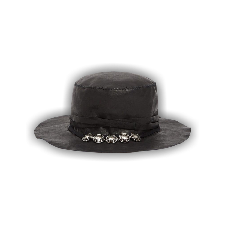 Buy Ann Demeulemeester Aril Small Studs Leather Hat 'Black' - 2502