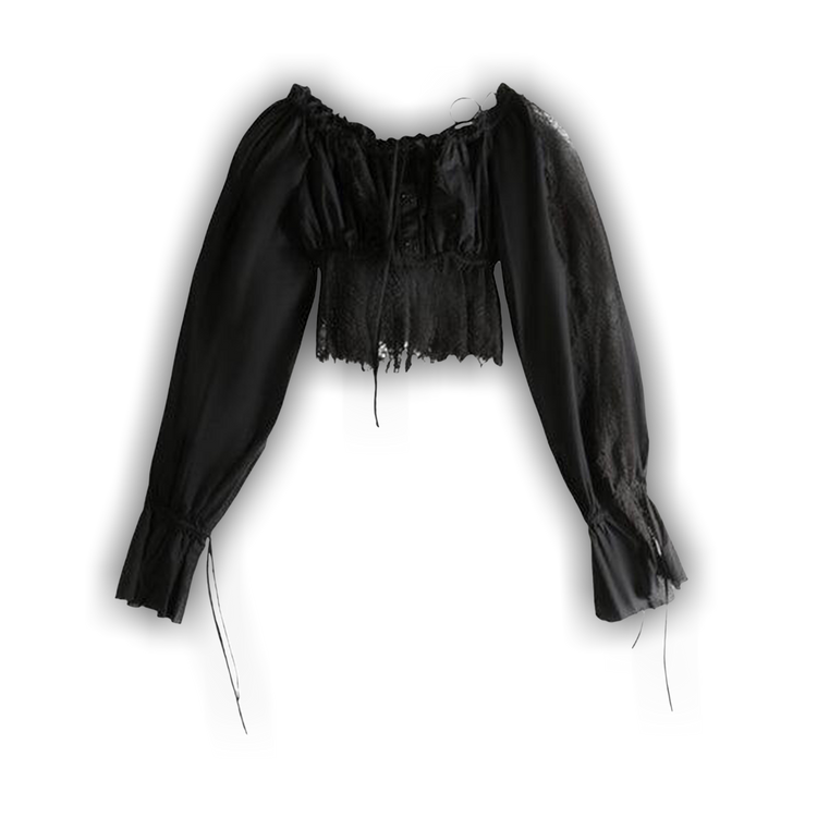 Buy Ann Demeulemeester Jorunn Crop Top 'Black' - 2502 W TO21 FA026