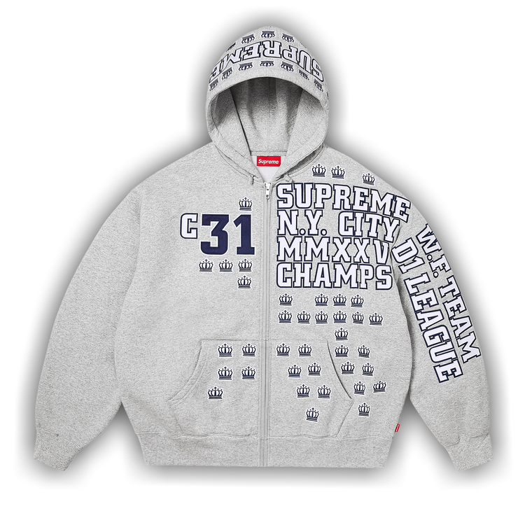 Supreme グレー フルジップフーディ Supreme Arc Thermal Lined Zip Up Hooded Sweatshirt Ash Grey Men's - US
