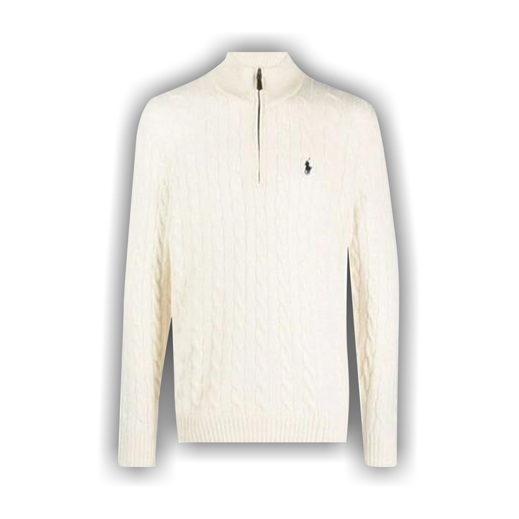 Buy Polo Ralph Lauren Long Sleeve Knit Zip Sweater 'Andover Cream