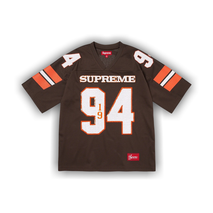 Supreme Football シュプリーム Buy Supreme Sequin Football Jersey 'Brown' - FW25KN22 BROWN | GOAT CA