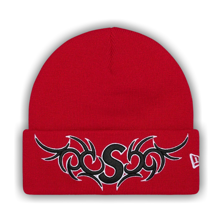 Buy Supreme New Era Tribal S Logo Beanie 'Red' - FW25BN7 RED | GOAT