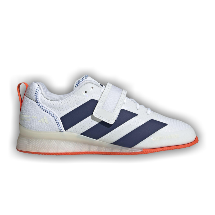 adidas Adipower Weightlifting 3 Shoes - Unisex - Cloud White / Dark Blue / Royal Blue - 6.5