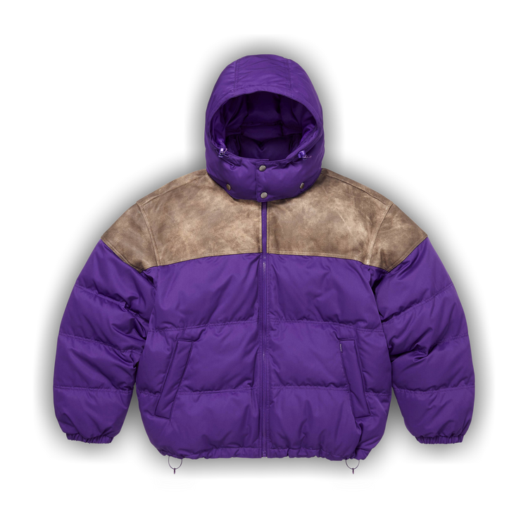 Buy Supreme Leather Yoke Puffer Jacket 'Purple' - FW25J16 PURPLE