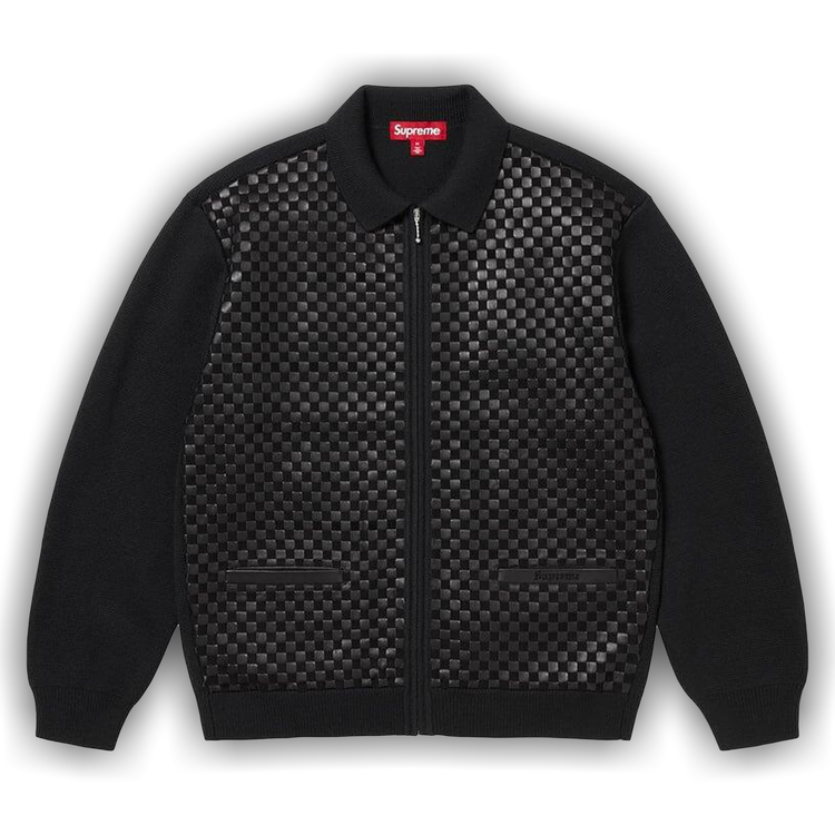 Buy Supreme Woven Leather Zip Up Cardigan 'Black' - FW24SK45 BLACK