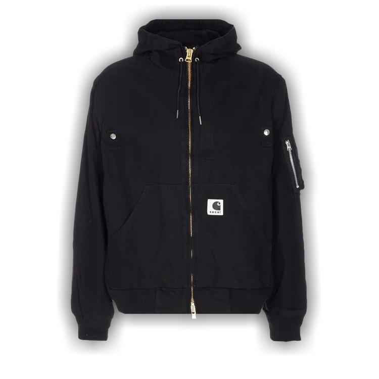 Buy Sacai x Carhartt WIP Washed Duck Hooded Blouson 'Black' - 25