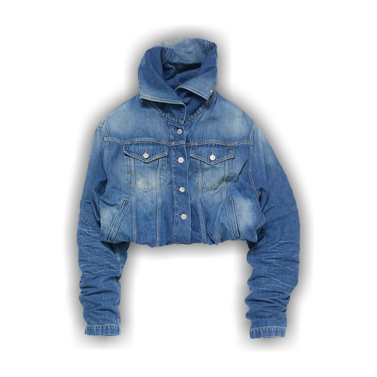 Buy Acne Studios Crinkled Denim Jacket 'Mid Blue' - A90685 863 | GOAT