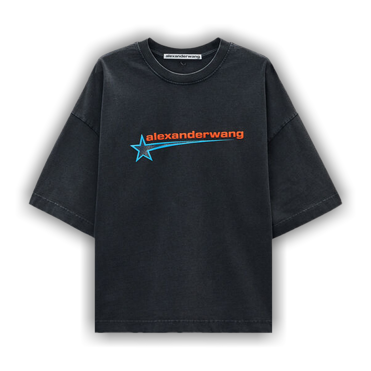Buy Alexander Wang Boxy Tee W/ Graphic 'Washed Black' - UCC4251863