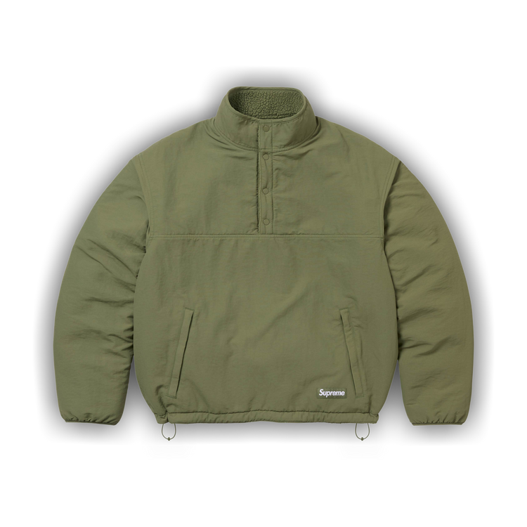 Buy Supreme Polartec Shearling Reversible Pullover 'Olive