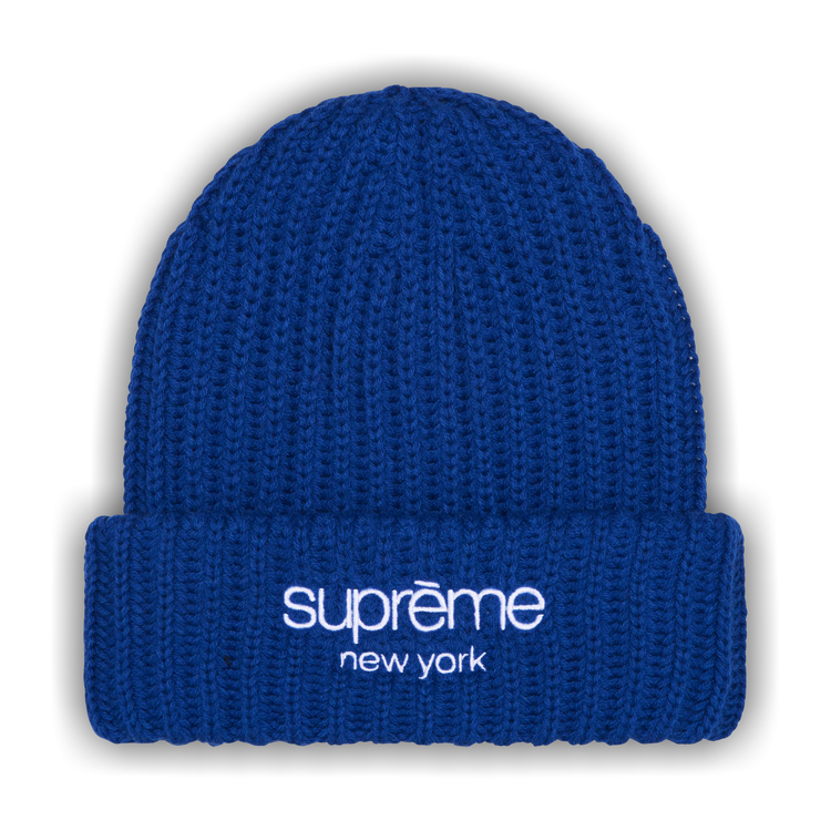 Buy Supreme Chunky Rib Classic Logo Beanie 'Royal' - FW25BN42