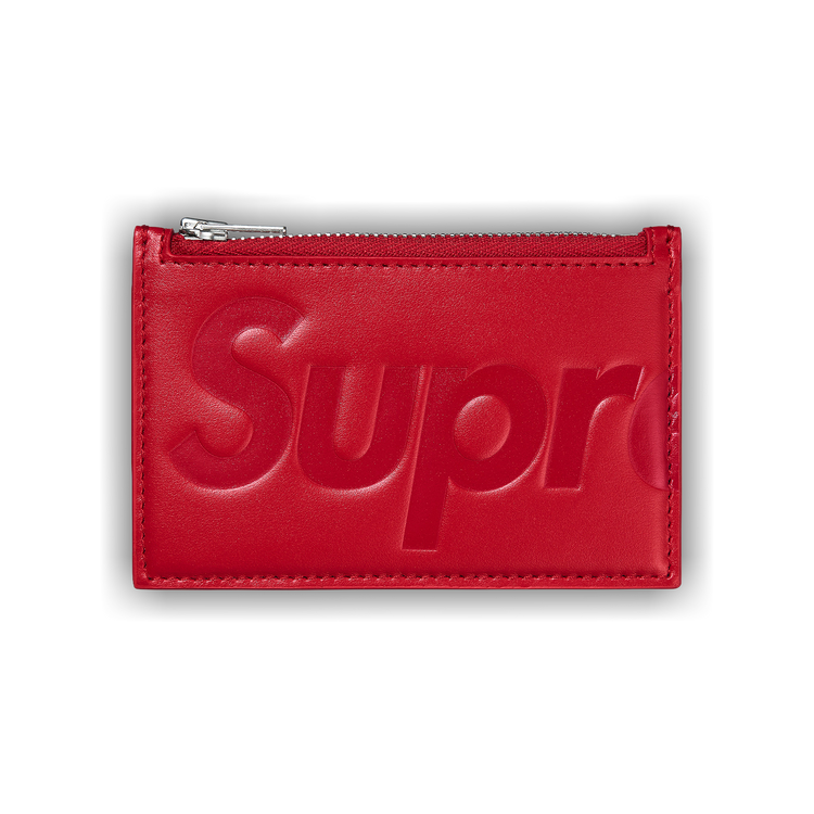 Buy Supreme Leather Zip Card Holder 'Red' - FW25B27 RED | GOAT