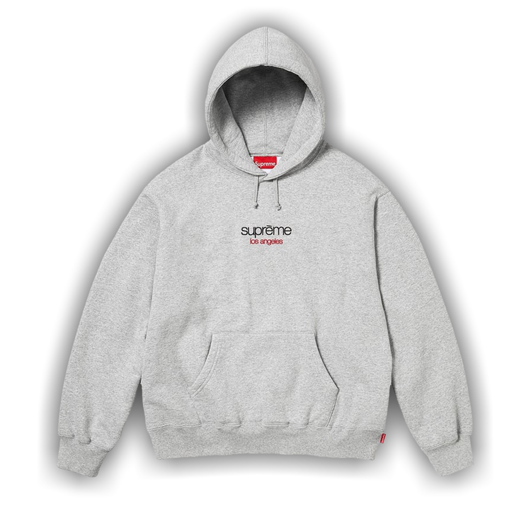 Buy Supreme Classic Logo Los Angeles Hooded Sweatshirt 'Heather
