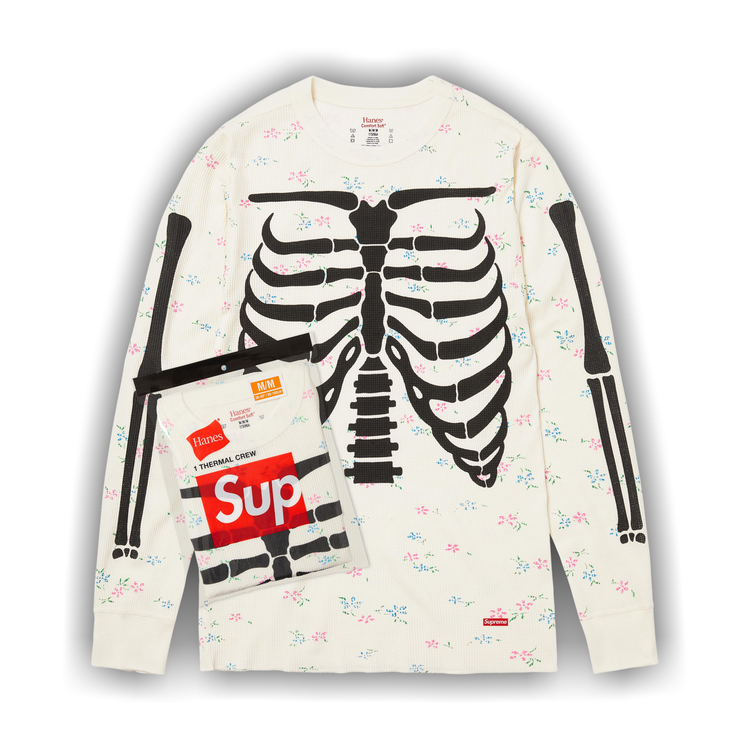 Buy Supreme x Hanes Bones Thermal Crew (1 Pack) 'Floral' - FW25A29