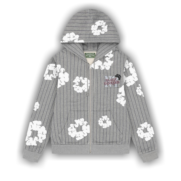 Buy Denim Tears Pinstripe Wreath Zip Hoodie 'Grey