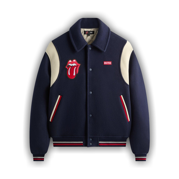 Kith rolling stones ジャケット Buy Kith For The Rolling Stones Wool Varsity Jacket 'Nocturnal