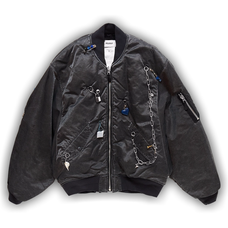 Buy Doublet Key Chain Decorated Bomber Jacket 'Black