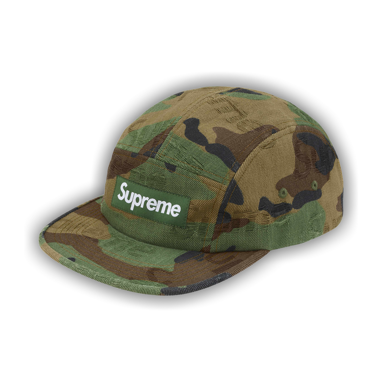 Buy Supreme Jacquard Logos Denim Camp Cap 'Woodland Camo