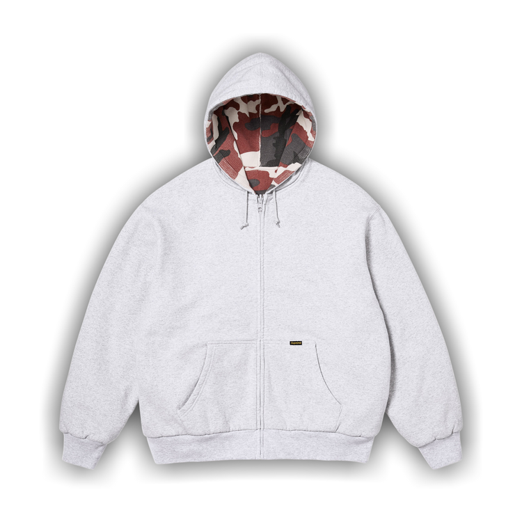 Buy Supreme Reversible Work Zip Up Hooded Sweatshirt 'Ash Grey