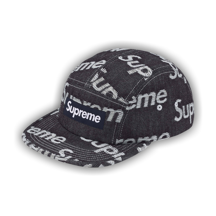 Buy Supreme Jacquard Logos Denim Camp Cap 'Rigid Indigo