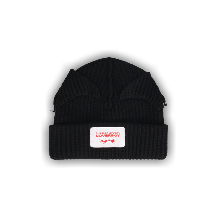 Charles Jeffrey LOVERBOY Chunky Ears　黒 SUPERSIZED CHUNKY EARS BEANIE in BLACK – Charles Jeffrey Loverboy