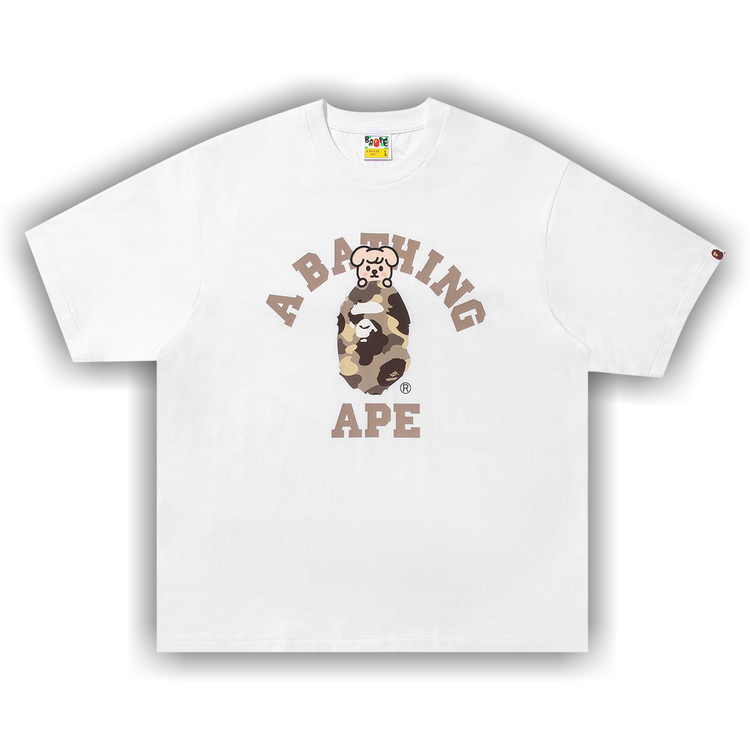 Buy BAPE x Stray Kids PuppyM College Tee 'White' - 1L73 110 944
