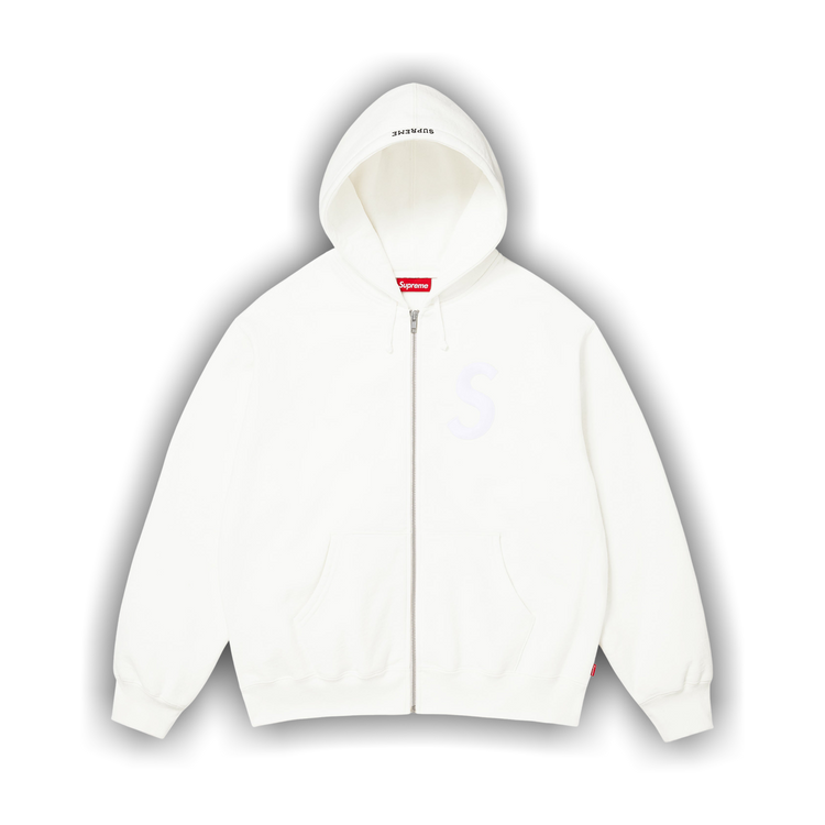 Buy Supreme S Logo Zip Up Hooded Sweatshirt 'White' - FW25SW20