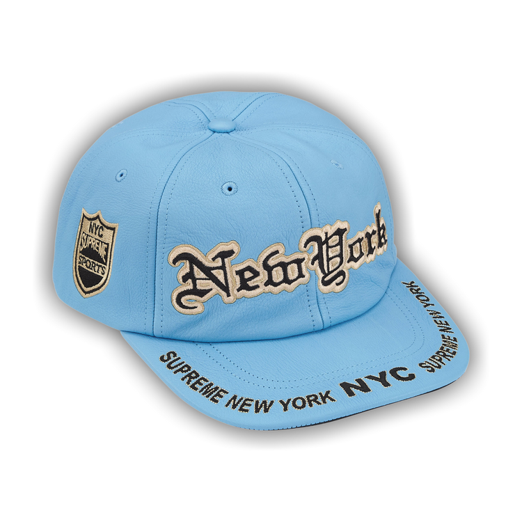 Buy Supreme New York Leather 6-Panel 'Light Blue' - FW25H48 LIGHT