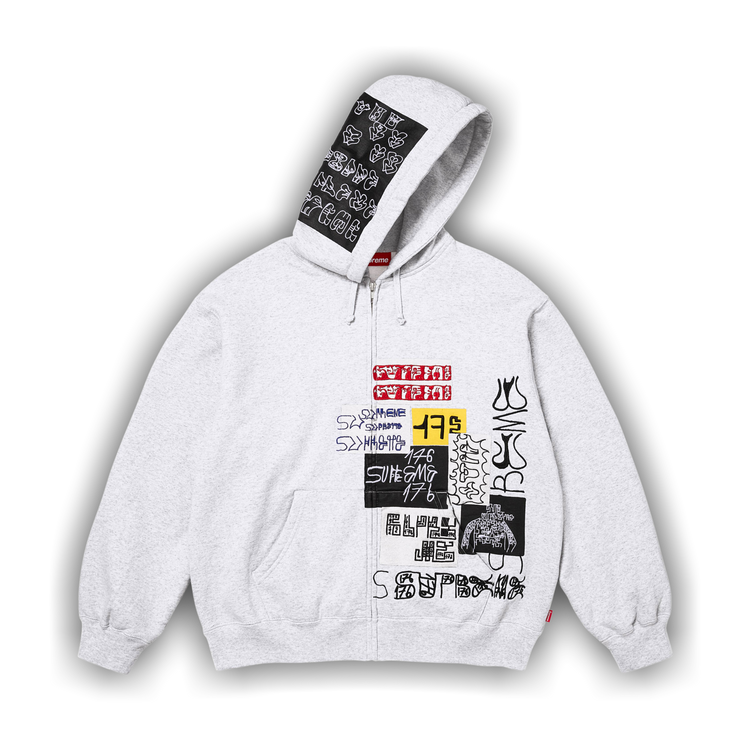 supreme 17ss パーカー Buy Supreme 176 Zip Up Hooded Sweatshirt 'Ash Grey' - FW25SW76 ASH