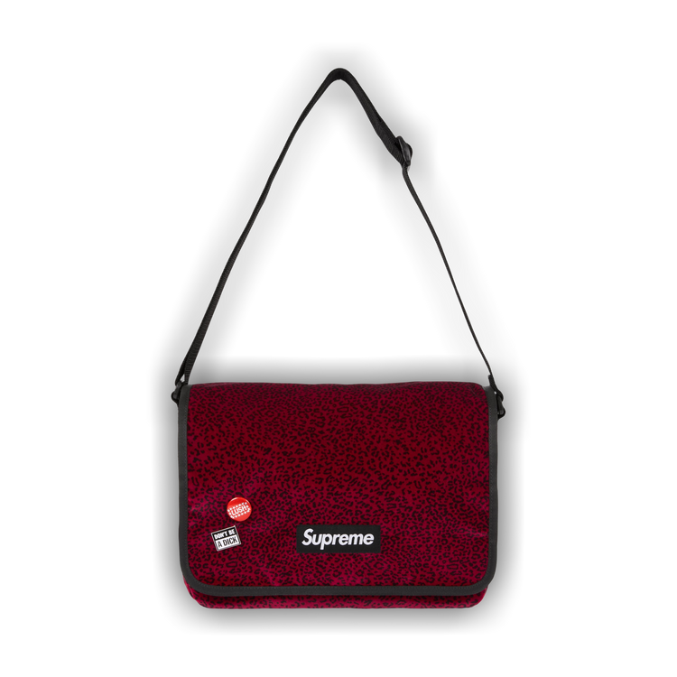 Buy Supreme Velvet Small Messenger Bag 'Red Leopard' - FW25B9 RED
